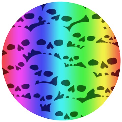 Rainbow Skull Collection Wooden Puzzle Round from ArtsNow.com Front