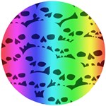 Rainbow Skull Collection Wooden Puzzle Round