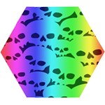 Rainbow Skull Collection Wooden Puzzle Hexagon