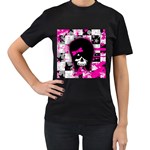 Scene Kid Girl Skull Women s T-Shirt (Black) (Two Sided)