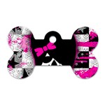 Scene Kid Girl Skull Dog Tag Bone (Two Sides)