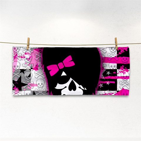 Scene Kid Girl Skull Hand Towel from ArtsNow.com Front