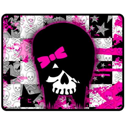 Scene Kid Girl Skull Fleece Blanket (Medium) from ArtsNow.com 60 x50  Blanket Front