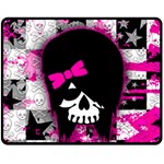 Scene Kid Girl Skull Fleece Blanket (Medium)