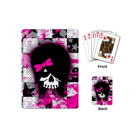 Scene Kid Girl Skull Playing Cards Single Design (Mini) from ArtsNow.com Back