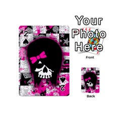 Scene Kid Girl Skull Playing Cards 54 Designs (Mini) from ArtsNow.com Front - Spade2