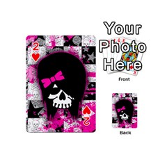 Scene Kid Girl Skull Playing Cards 54 Designs (Mini) from ArtsNow.com Front - Heart2