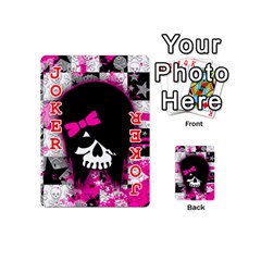 Scene Kid Girl Skull Playing Cards 54 Designs (Mini) from ArtsNow.com Front - Joker2