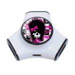 Scene Kid Girl Skull 3-Port USB Hub