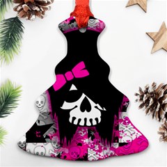 Scene Kid Girl Skull Christmas Tree Ornament (Two Sides) from ArtsNow.com Front