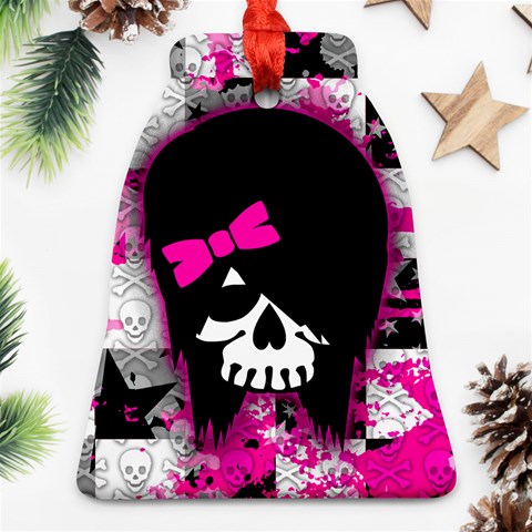 Scene Kid Girl Skull Bell Ornament (Two Sides) from ArtsNow.com Front