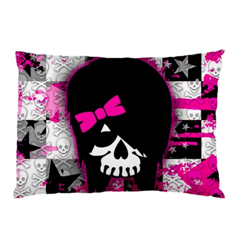 Scene Kid Girl Skull Pillow Case (Two Sides) from ArtsNow.com Front