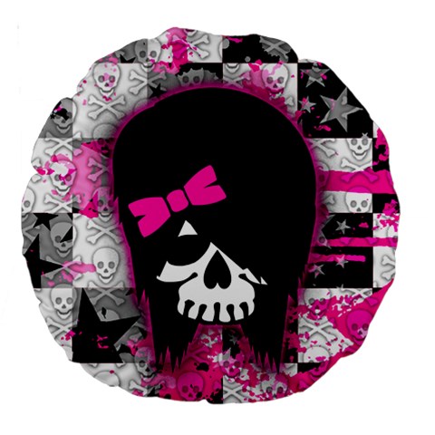 Scene Kid Girl Skull Large 18  Premium Round Cushion  from ArtsNow.com Front