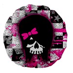 Scene Kid Girl Skull Large 18  Premium Round Cushion 