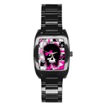 Scene Kid Girl Skull Stainless Steel Barrel Watch