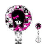 Scene Kid Girl Skull Stainless Steel Nurses Watch