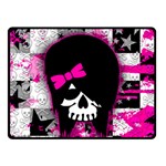 Scene Kid Girl Skull Double Sided Fleece Blanket (Small)