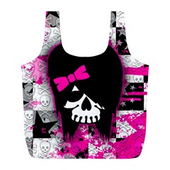 Scene Kid Girl Skull Full Print Recycle Bag (L) from ArtsNow.com Front