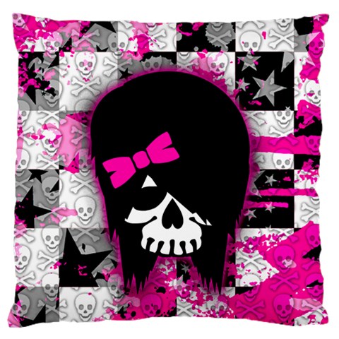 Scene Kid Girl Skull Large Flano Cushion Case (One Side) from ArtsNow.com Front