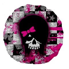 Scene Kid Girl Skull Large 18  Premium Flano Round Cushion  from ArtsNow.com Front