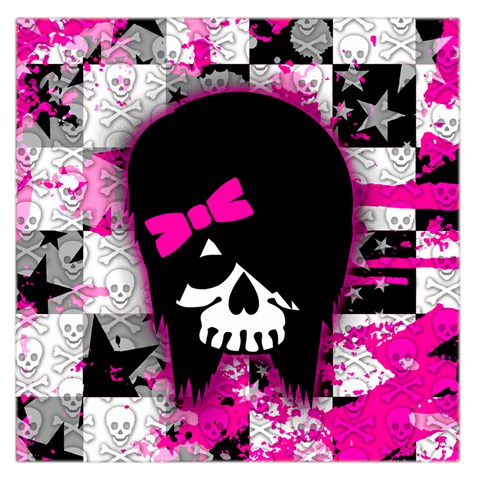 Scene Kid Girl Skull Large Satin Scarf (Square) from ArtsNow.com Front