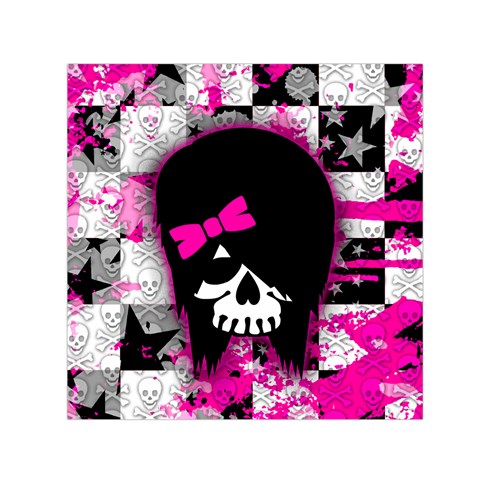 Scene Kid Girl Skull Small Satin Scarf (Square) from ArtsNow.com Front