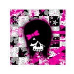 Scene Kid Girl Skull Small Satin Scarf (Square)