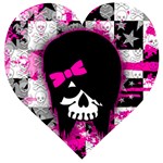 Scene Kid Girl Skull Wooden Puzzle Heart