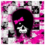 Scene Kid Girl Skull Wooden Puzzle Square