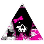 Scene Kid Girl Skull Wooden Puzzle Triangle