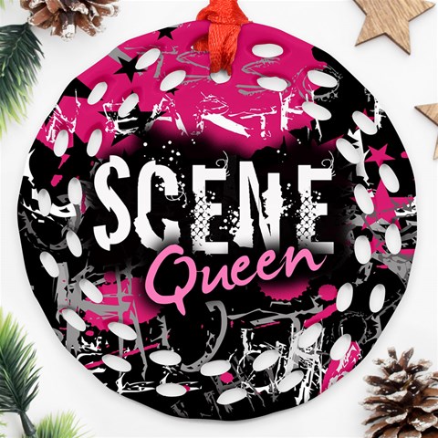 Scene Queen Round Filigree Ornament (Two Sides) from ArtsNow.com Front