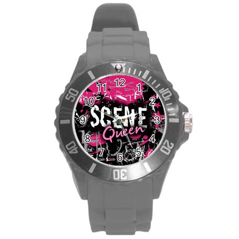 Scene Queen Round Plastic Sport Watch (L) from ArtsNow.com Front