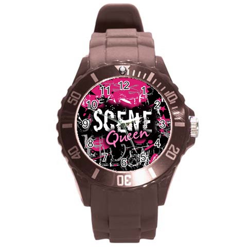 Scene Queen Round Plastic Sport Watch (L) from ArtsNow.com Front