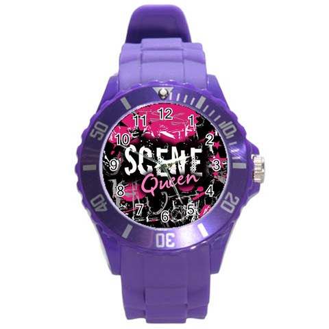 Scene Queen Round Plastic Sport Watch (L) from ArtsNow.com Front