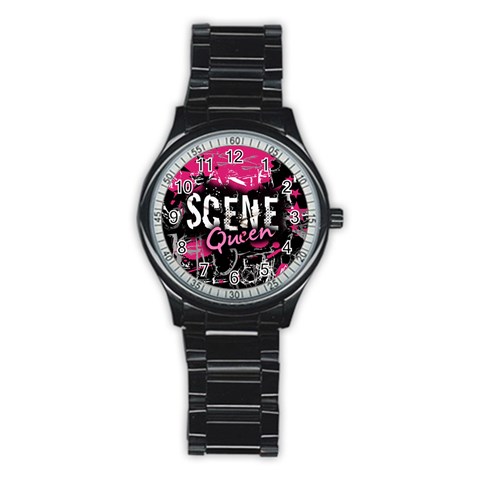 Scene Queen Stainless Steel Round Watch from ArtsNow.com Front