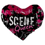 Scene Queen Large 19  Premium Flano Heart Shape Cushion