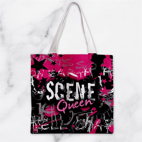Scene Queen Zipper Grocery Tote Bag from ArtsNow.com Back