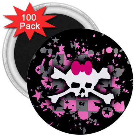 Scene Skull Splatter 3  Magnet (100 pack) from ArtsNow.com Front