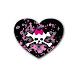 Scene Skull Splatter Rubber Heart Coaster (4 pack)