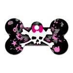 Scene Skull Splatter Dog Tag Bone (Two Sides)