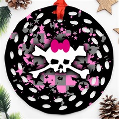 Scene Skull Splatter Round Filigree Ornament (Two Sides) from ArtsNow.com Back