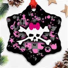 Scene Skull Splatter Snowflake Ornament (Two Sides) from ArtsNow.com Front