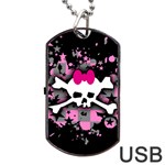 Scene Skull Splatter Dog Tag USB Flash (One Side)