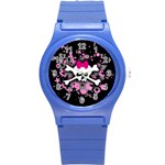 Scene Skull Splatter Round Plastic Sport Watch (S)