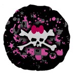 Scene Skull Splatter Large 18  Premium Round Cushion 