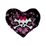 Scene Skull Splatter Standard 16  Premium Heart Shape Cushion 