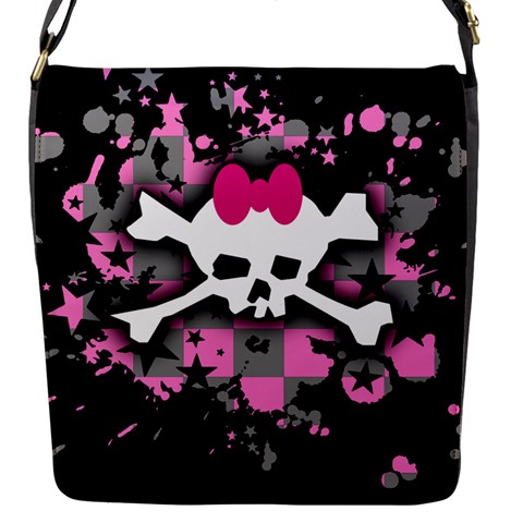 Scene Skull Splatter Flap Closure Messenger Bag (S) from ArtsNow.com Front