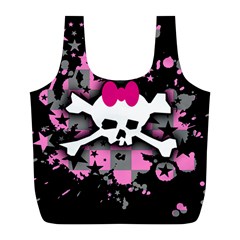 Scene Skull Splatter Full Print Recycle Bag (L) from ArtsNow.com Front