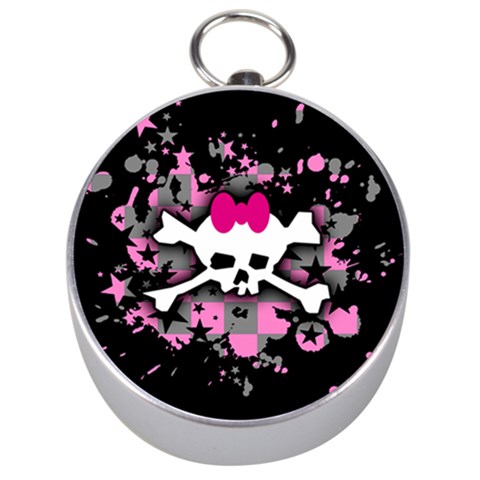 Scene Skull Splatter Silver Compass from ArtsNow.com Front