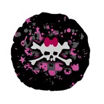 Scene Skull Splatter Standard 15  Premium Flano Round Cushion 